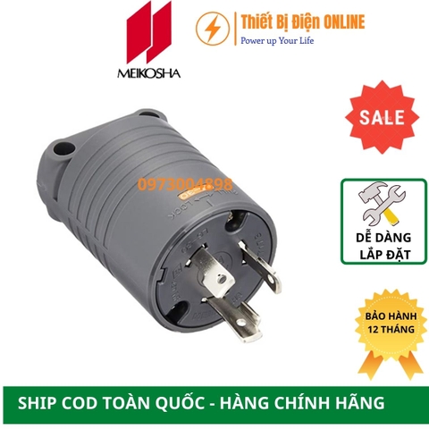 MH7173B Meikosha Phích cắm khóa 3 chân 30A 250V 2P+E Locking plug