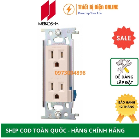 ML1215W Meikosha Ổ cắm đôi 3 chân dẹt 15A