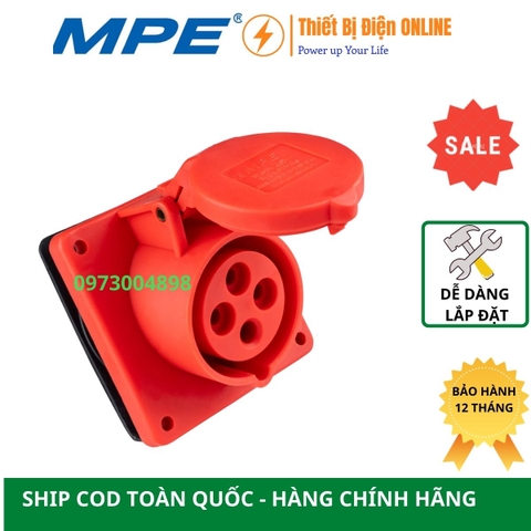 MPN-424 MPE Ổ cắm công nghiệp 4P 32A IP44 loại âm nghiêng