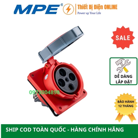 MPN-4442 MPE Ổ cắm công nghiệp 4P 125A IP67 loại âm nghiêng