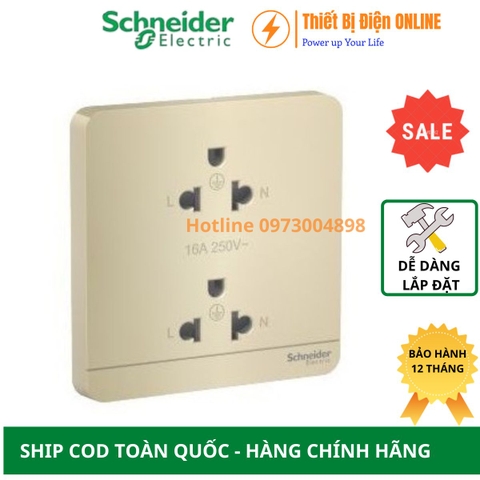 Ổ cắm đôi 3 chân 16A Schneider E83426UES2_WG_G19 AvatarON màu vàng