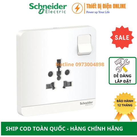 Ổ cắm đơn đa năng có công tắc Schneider E8315TS_WE_G19 AvatarON màu trắng