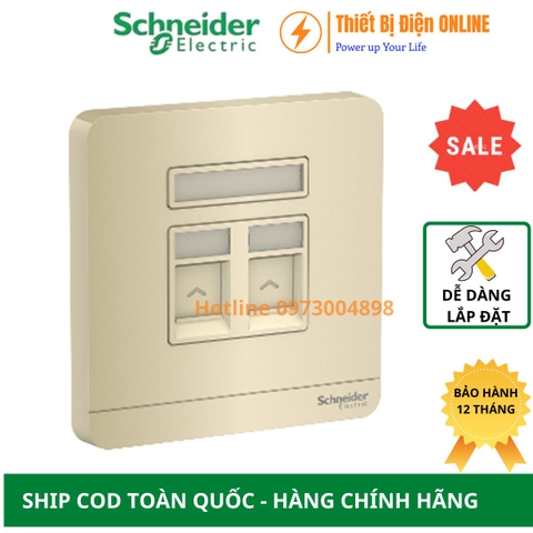 Ổ cắm mạng Cat6 đôi Schneider E8332RJS6_WG_G19 AvatarON màu vàng
