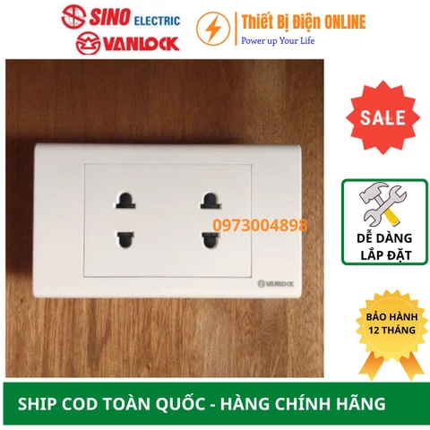 S18U2 Ổ cắm đôi 2 chấu Sino Vanlock S18