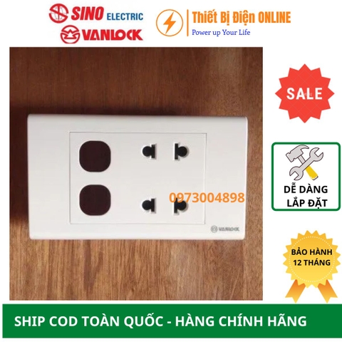 S18U2XX Ổ cắm đôi 2 chấu và 2 lỗ Sino Vanlock S18