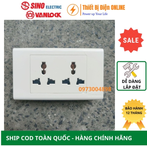 S18UAMD2 Ổ cắm đôi đa năng 3 chân Sino Vanlock S18