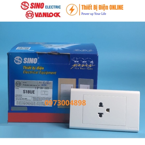 S18UE Ổ cắm đơn 3 chấu Sino Vanlock S18