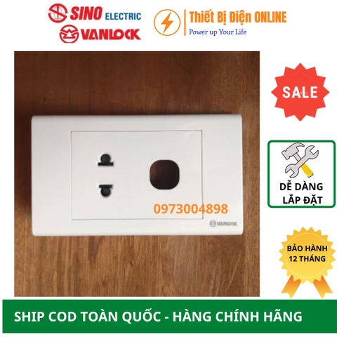 S18UX Ổ cắm đơn 2 chấu với 1 lỗ Sino Vanlock S18