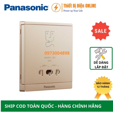 WMF132MYZ-VN Panasonic Bộ ổ cắm dao cạo râu màu vàng ánh kim Moderva
