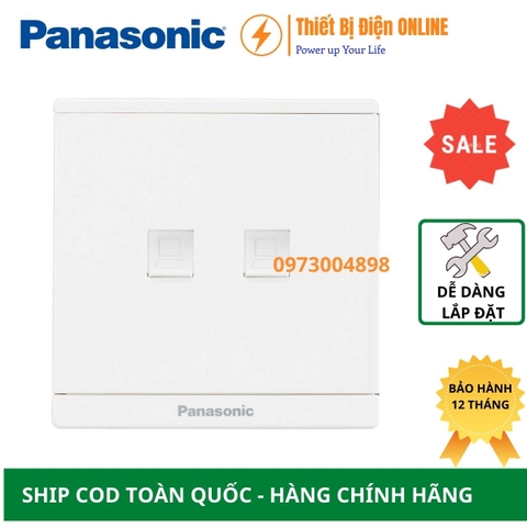 WMF422-VN Panasonic Ổ cắm mạng  internet đôi LAN Cat5e Moderva vuông màu trắng