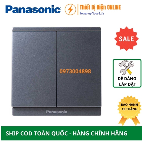 WMF504MYH-VN Panasonic Công tắc đôi 2 chiều Moderva đảo chiều cầu thang xám ánh kim