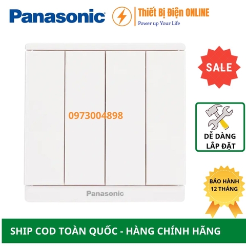 WMF508-VN Panasonic Công tắc bốn 2 chiều Moderva đảo chiều cầu thang vuông màu trắng