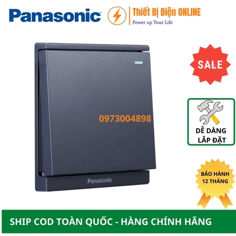 WMF512MYH-1VN Panasonic Công tắc đơn 2 chiều dạ quang Moderva đảo chiều cầu thang xám ánh kim