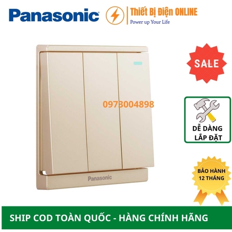 WMF516MYZ-1VN Panasonic Công tắc ba 2 chiều Moderva đảo chiều cầu thang dạ quang vàng ánh kim