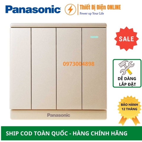WMF517MYZ-1VN Panasonic Công tắc bốn 1 chiều Moderva vàng ánh kim dạ quang