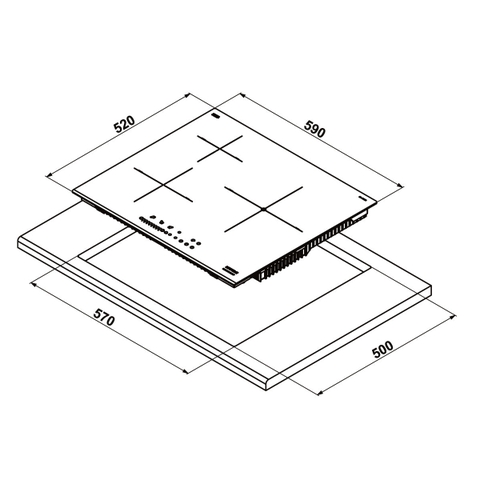 Bếp từ 3 vùng nấu Hafele HC-I6035B