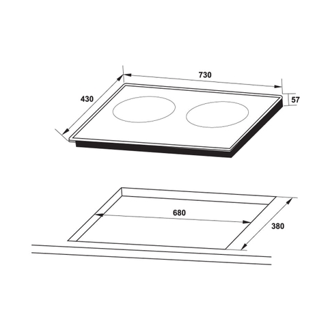 Bếp Từ Âm 2 Vùng Nấu Hafele HC-I3732A