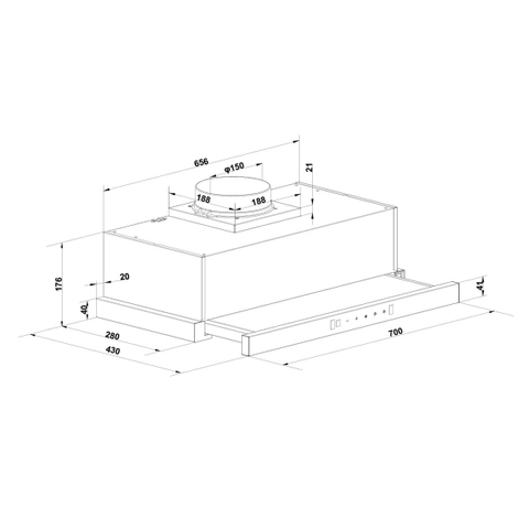 Máy Hút Mùi Âm Tủ Hafele HC-H7032TB