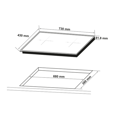 Bếp Từ Âm 2 Vùng Nấu Hafele HC-I3732KB