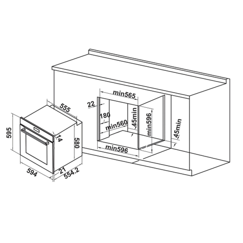 Lò Nướng Âm Tủ Hafele HC-O811B