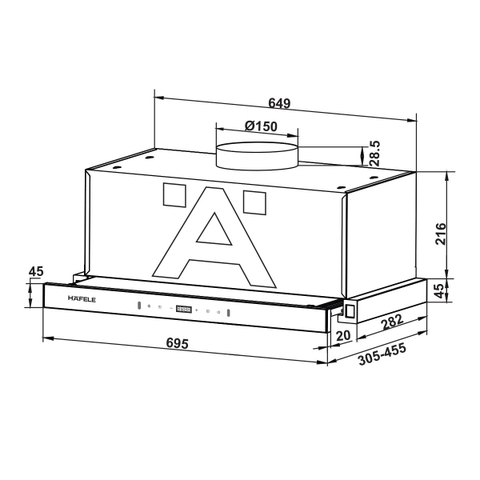 Máy Hút Mùi Âm Tủ Hafele HC-H7034TB