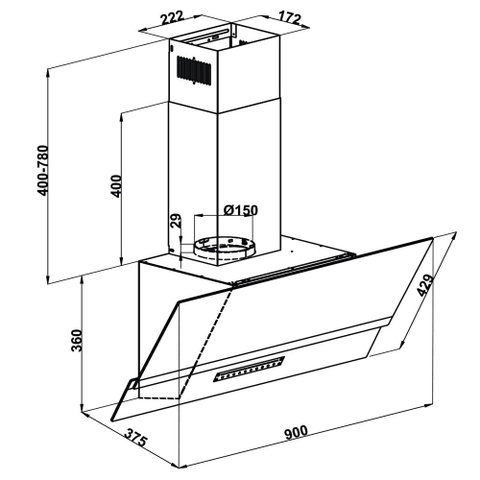 Máy Hút Mùi Gắn Tường Hafele HC-H902WB