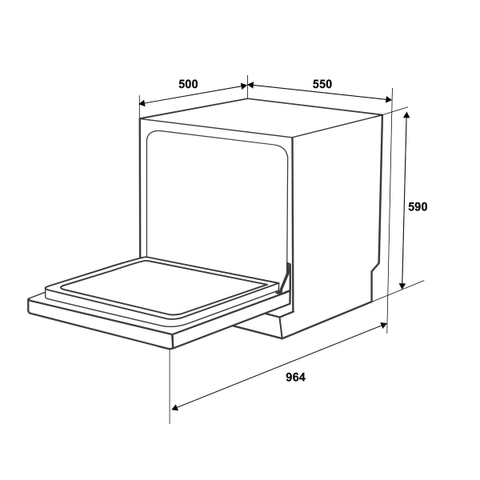 Máy Rửa Chén Bát Để Bàn Hafele HDW-T5552B