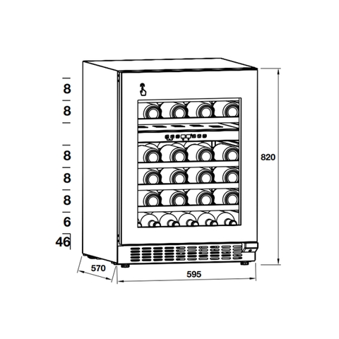 Tủ Bảo Quản Rượu Độc Lập Hafele HW-C129FB