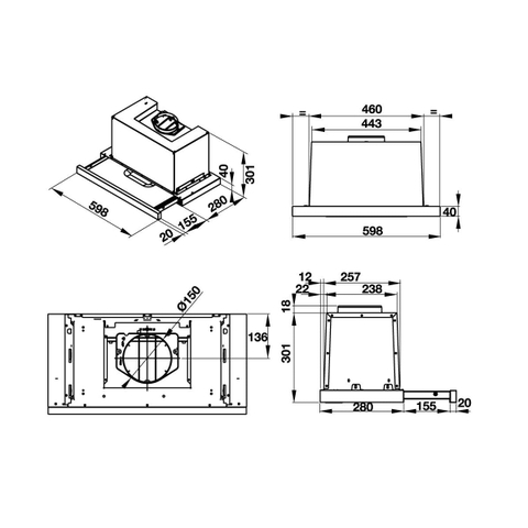 Máy Hút Mùi Âm Tủ Hafele HH-TG60E