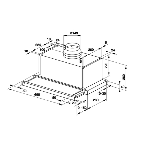 Máy Hút Mùi Lắp Âm Tủ Hafele HH-SG70A