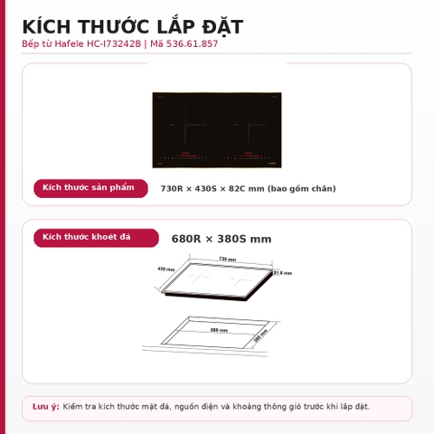 Bếp Từ Âm 2 Vùng Nấu HC-I73242B