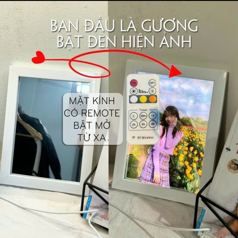 Khung gương có điều khiển, khung gương hiện ảnh khi mở đèn
