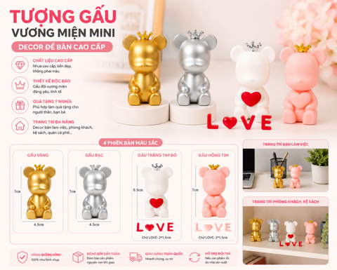 Gấu KAWS Mini Trang Trí Bánh Kem Nhiều Màu