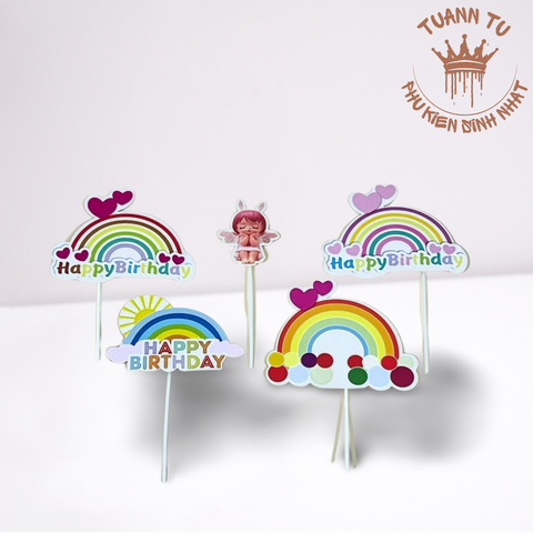 Set giấy: Cầu vòng bé chống cằm