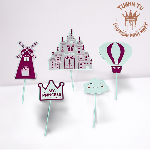 Set giấy: Lâu đài khinh khí cầu