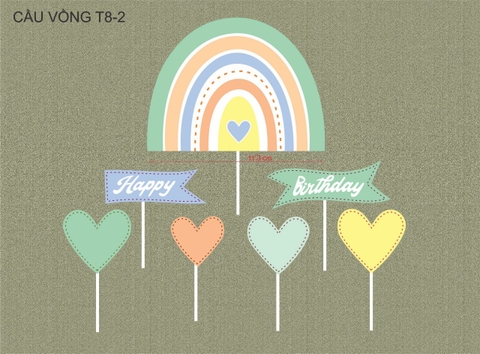 Set giấy: Cầu vòng tim 5
