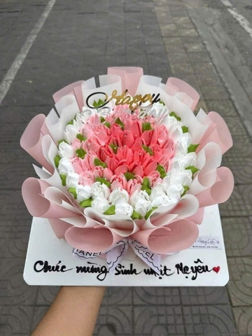Voan hoa cuốn bánh - Hồng
