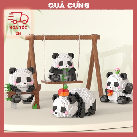 Quà tặng mô hình lắp ráp gấu trúc mini dễ thương tặng sinh nhật, tặng người yêu