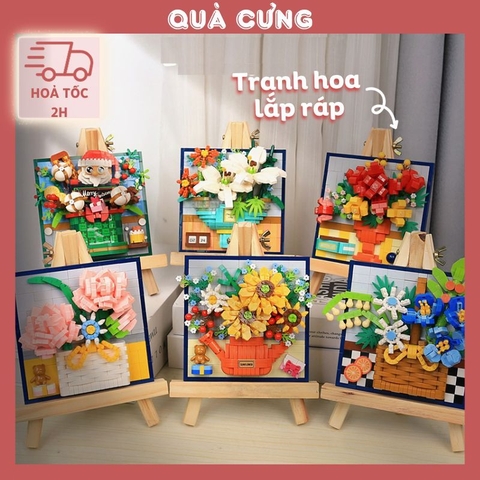 Quà tặng mô hình lắp ráp tranh hoa dễ thương để tặng sinh nhật, tặng người yêu