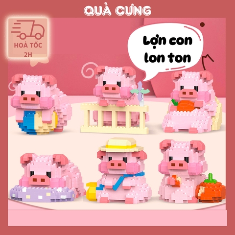 Quà tặng mô hình lắp ráp lợn con lon ton tặng sinh nhật, tặng người yêu