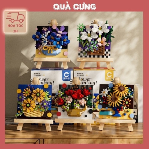 Quà tặng mô hình lắp ráp tranh hoa nở rộ dễ thương để tặng sinh nhật, tặng người yêu