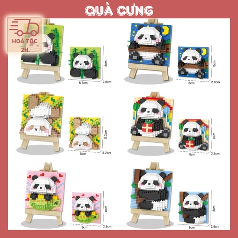 Quà tặng mô hình lắp ráp tranh gấu trúc mini siêu dễ thương