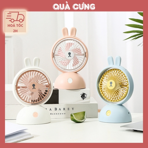 Quà tặng quạt tích điện mini hình Tai Thỏ dễ thương dành tặng bạn bè, người yêu