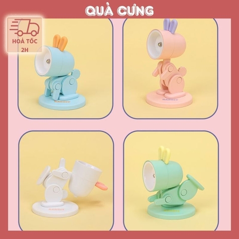 Quà tặng Đèn học mini hình Thỏ và Khủng long dễ thương có đế nam châm