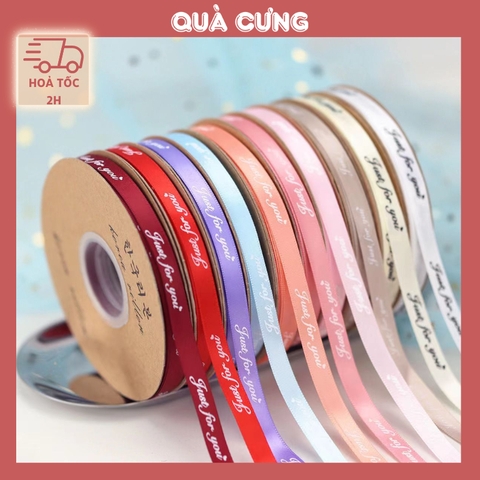 1 Mét Ruy Băng lụa gói quà, làm nơ, trang trí nhiều màu sắc, phong cách