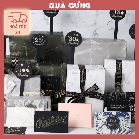 Giấy gói quà hoạ tiết vân đá marble độc đáo, sang trọng