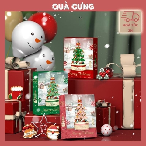 Quà tặng mô hình lắp ráp Hộp nhạc cây thông Noel quà tặng noel, quà tặng người yêu