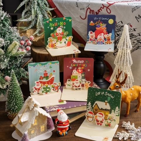 Set Thiệp noel 3D xinh xắn tặng người yêu, tặng bạn bè