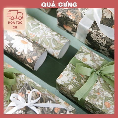 Giấy gói quà cao cấp cúc hoạ mi, hoa thuỷ tiên độc đáo, sang trọng