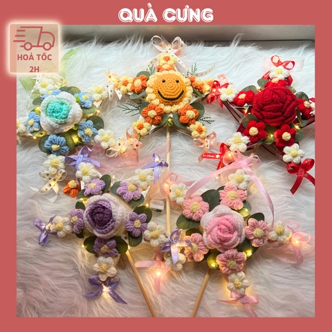 Đèn ông sao hoa len thủ công quà tặng tết Trung Thu cho bạn bè, người yêu